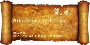 Miklóska Atália névjegykártya
